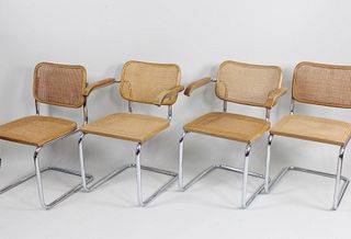 Set of 4 Knoll Cesca Caned Chairs, 2-Armchairs