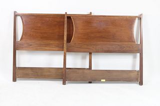 Mid Century Modern Dunbar Twin Bed Headboard and Footboard, Edward Wormley