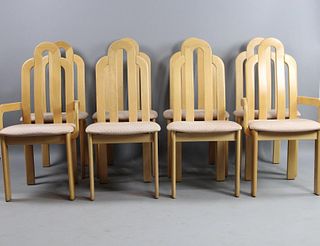 Set of 8 Postmodern Tonon Italian Sculptural Dining Chairs