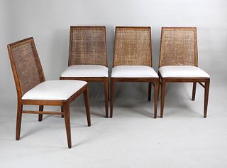 Set of 4 Foster McDavis Mid-Century Modern Cane Dining Chairs