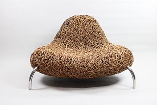 Postmodern Contemporary Design Planet 2001 Rattan Lounge Chair, Udom Udomsrianan