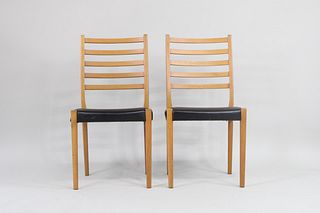 Pair of Mid-Century Danish Modern Ladder Back Dining Chairs, Sweden