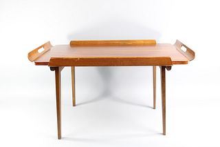 Danish Modern Wood Folding Service Tray Table