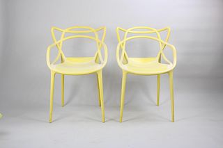 Pair of Modern Yellow Philippe Starck Masters Chairs