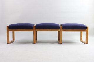 Mid Century Modern 3-Seat Upholstered Bench