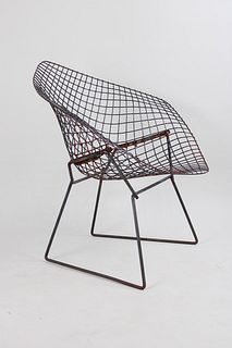 Mid-Century Modern Bertoia Black Metal Diamond Chair