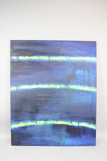 Large Modern Blue & Green Abstract Painting