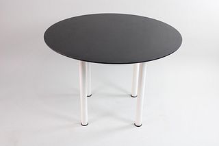 Postmodern Black and White Formica Side Table