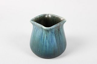 Small Blue Glazed Hermann Mutz Style Pottery Cup