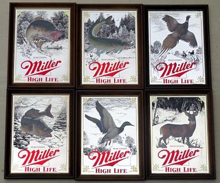 1979 1st Edition Miller Beer Wisconsin Wildlife Mirror Set Milwaukee Wisconsin