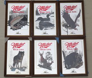 1981 2nd Edition Miller Beer Wildlife Mirror Set Milwaukee Wisconsin