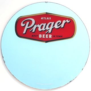 1947 Atlas Prager Beer Bar Mirror Chicago Illinois