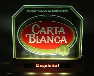 1965 Cerveza Carta Blanca Cash Register Light Sign Mexico Monterrey