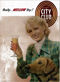 1952 Miss City Club Beer "Dog" Poster Sign Saint Paul Minnesota