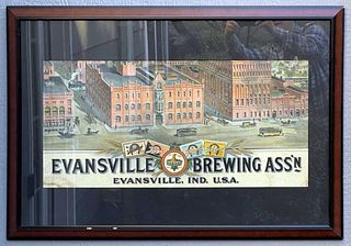 1900 Evansville Brewery Factory Scene Lithograph (incomplete) Lithograph Evansville Indiana