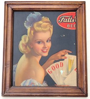 1935 Falls City Beer (incomplete) Sign Louisville Kentucky