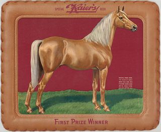 1950 Kaier's Beer Parade Horse 3D Cardboard Sign Mahanoy City Pennsylvania