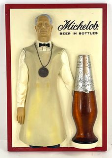1963 Michelob Beer "Brewmaster" Plastic Sign Saint Louis Missouri