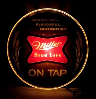 1960 Miller High Life Beer Sign Milwaukee Wisconsin