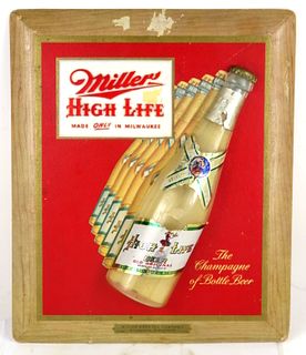 1945 Miller High Life Beer Composite Sign Milwaukee Wisconsin