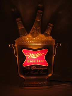 1962 Miller High Life Beer "Champagne" Illuminated Sign Milwaukee Wisconsin