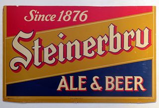 1940 Steinerbru Ale & Beer Mixed Media Sign Atlanta Georgia