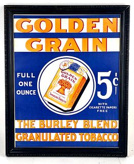1943 Golden Grain Tobacco 5¢ Sign 
