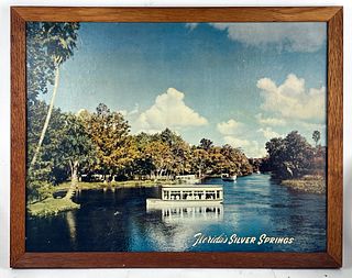1955 Silver Springs Glass-Bottom Boat Florida Sign 