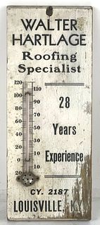 1930 Walter Hartlage Roofing Louisville Kentucky Thermometer 
