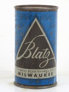 1956 Blatz Beer (Blue) 12oz 39-12 Flat Top Can Milwaukee Wisconsin