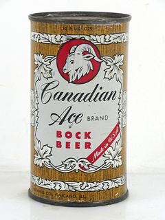 1960 Canadian Ace Bock Beer 12oz 48-16 Flat Top Can Chicago Illinois