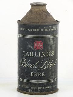 1947 Carling's Black Label 12oz 156-29.1 High Profile Cone Top Can Cleveland Ohio