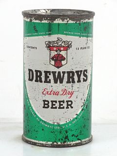 1956 Drewrys Extra Dry Beer (Chin/Dimples) 12oz 56-35.1 Flat Top Can South Bend Indiana