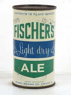 1955 Fischer's Light Dry Ale 12oz 63-20 Flat Top Can Chicago Illinois
