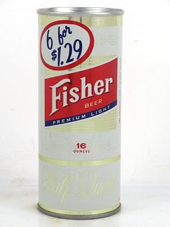 1969 Fisher Beer 6 for $1.29 16oz One Pint T152-29 Ring Top San Francisco California
