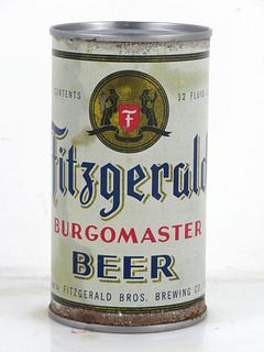 1954 Fitzgerald Burgomaster Beer 12oz 64-18.2 Flat Top Can Troy New York