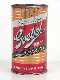 1954 Goebel Private Stock 22 Beer 12oz 79-04 Flat Top Can Detroit Michigan