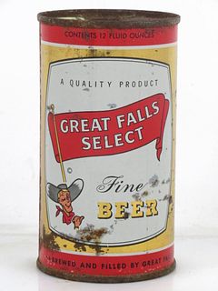 1960 Great Falls Select Fine Beer 12oz 74-23.1 Flat Top Can Great Falls Montana