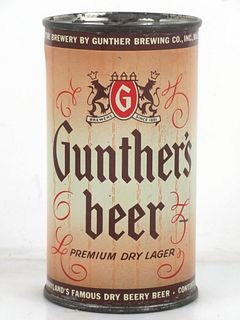1950 Gunther's Beer 12oz 78-24 Flat Top Can Baltimore Maryland