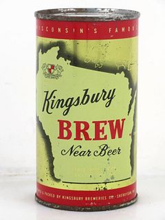 1959 Kingsbury Brew Near Beer 12oz 88-16.1 Flat Top Can Sheboygan Wisconsin