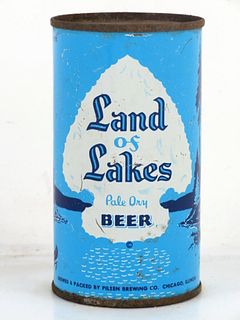 1957 Land Of Lakes Beer 12oz 91-01 Flat Top Can Chicago Illinois