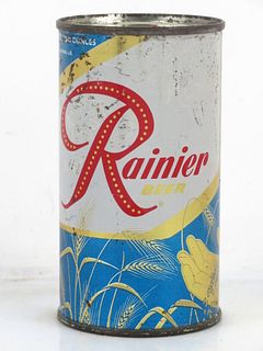 1956 Rainier Jubilee Beer 11oz Flat Top Can Seattle Washington