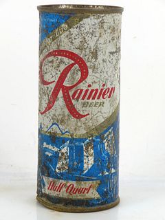 1956 Rainier Jubilee Beer 16oz One Pint 233-02 Flat Top Can Seattle Washington