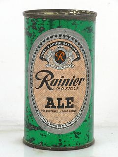 1960 Rainier Old Stock Ale 12oz 118-03 Flat Top Can Seattle Washington