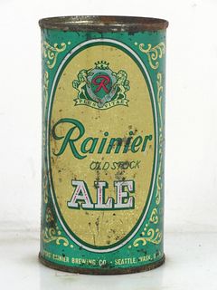 1960 Rainier Old Stock Ale 11oz 118-06.1 Flat Top Can Seattle Washington