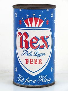 1960 Rex Pale Lager Beer 12oz 122-31.3 Flat Top Can Los Angeles California