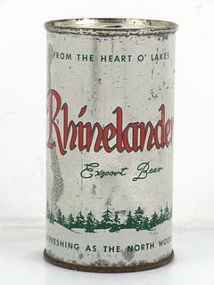 1953 Rhinelander Beer 12oz 124-32 Flat Top Can Rhinelander Wisconsin
