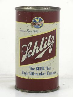 1952 Schlitz Beer 12oz 129-26 Flat Top Can Milwaukee Wisconsin