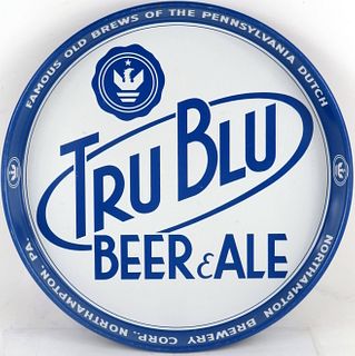 1941 Tru Blu Beer & Ale 12 Inch Serving Tray Northampton Pennsylvania