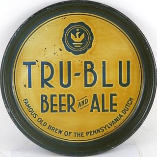 1934 Tru-Blu Beer and Ale (green) 13 Inch Serving Tray Northampton Pennsylvania